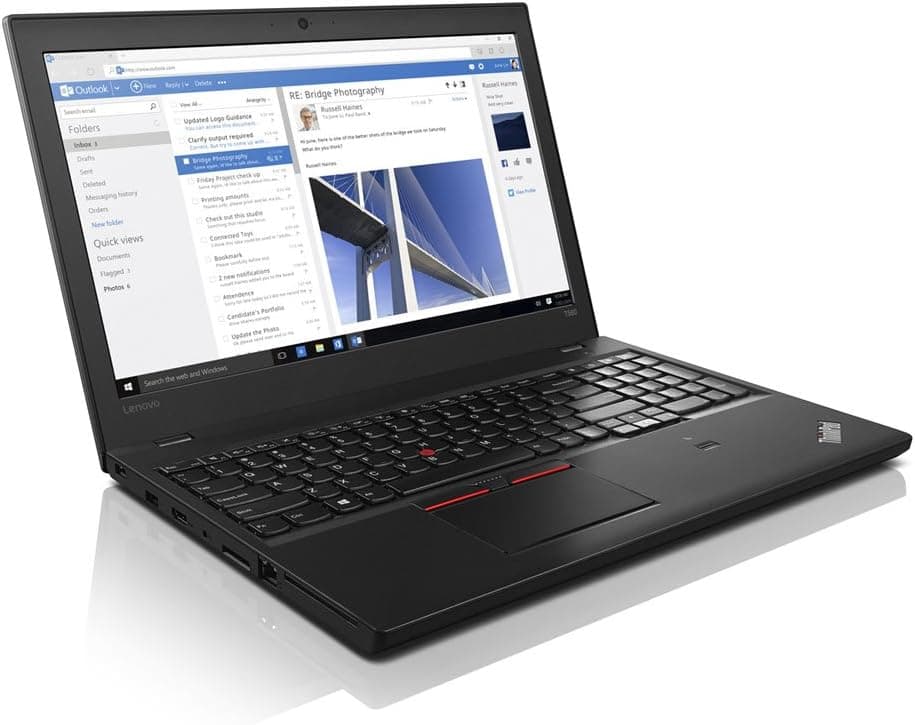 Ordinateurs portables Lenovo ThinkPad T560 6ème gen Intel core I3  2.4 Ghz 4 coeurs  4GO DDR4 3200MHz OUI 128GO SSD OUI 6H 60Wh 15" Intel UHD 128MO Window 10 Plastique Noire USB , carte sd, RJ45, HDMI  6mois garantie  — vignette 2
