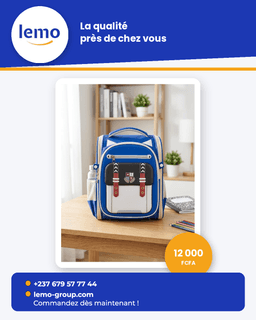 Sacs pour élève no_name Cartable rigide Bleu Roi Écusson — vignette 1