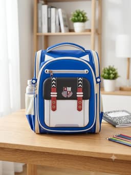 Sacs pour élève no_name Cartable rigide Bleu Roi Écusson — vignette 2