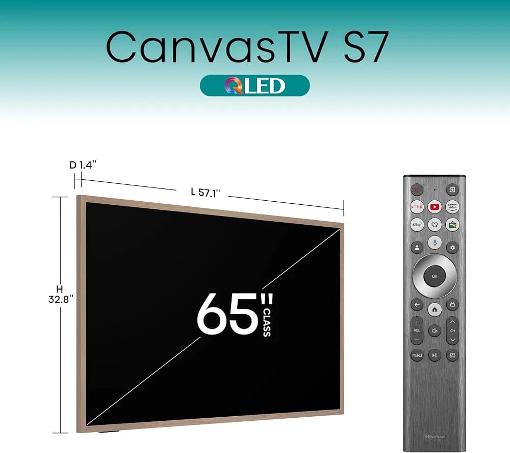 TV Hisense intelligente 65" S7N CanvasTV (modèle 65S7N)