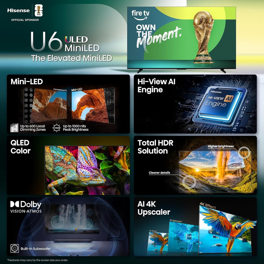 TV Hisense 55U65QF – 55 pouces Mini-LED ULED 4K Fire TV
